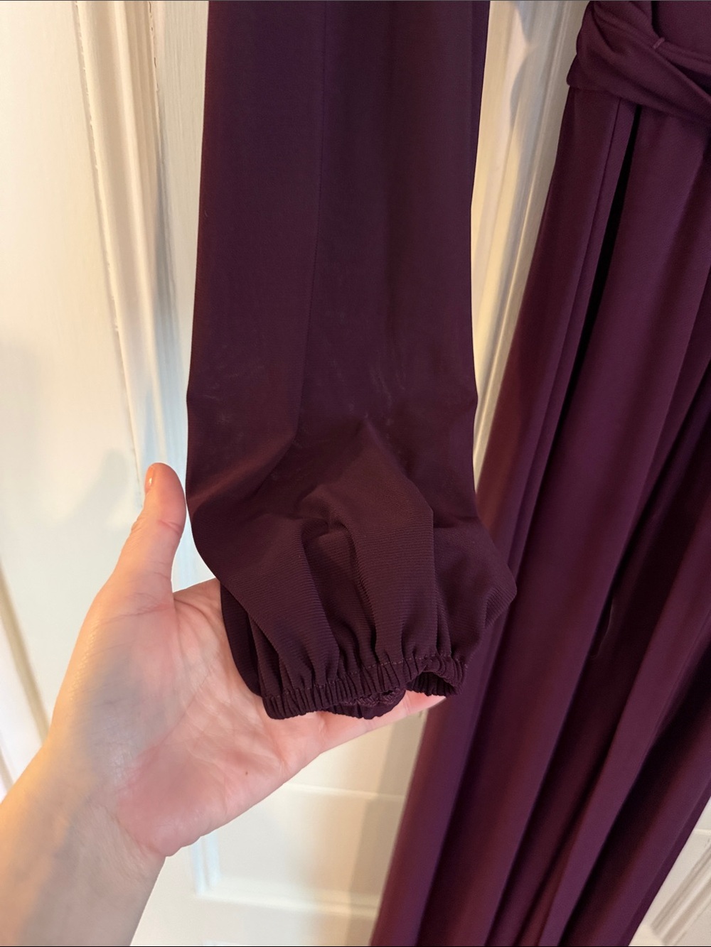 MARINA Deep Plum Long Sleeve Wrap Maxi Dress size 16 nwot - Picture 4 of 6